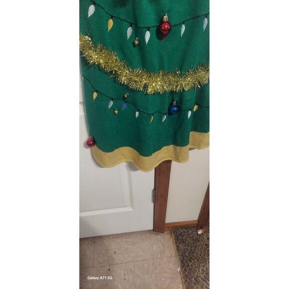 Christmas Tree Sweater Dress Medium Ugly Christmas Sweater NWT M7-9 Embroidered - Picture 5 of 9